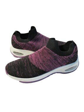 Slip On Hyper Purple Gray Heather Comfy Memory Foam Sneakers Size 9.5 NEW